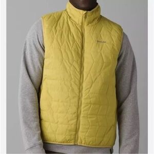 $170 Prana Alpine Air Vest Men's Yellow Full Zip LIghtweight XL